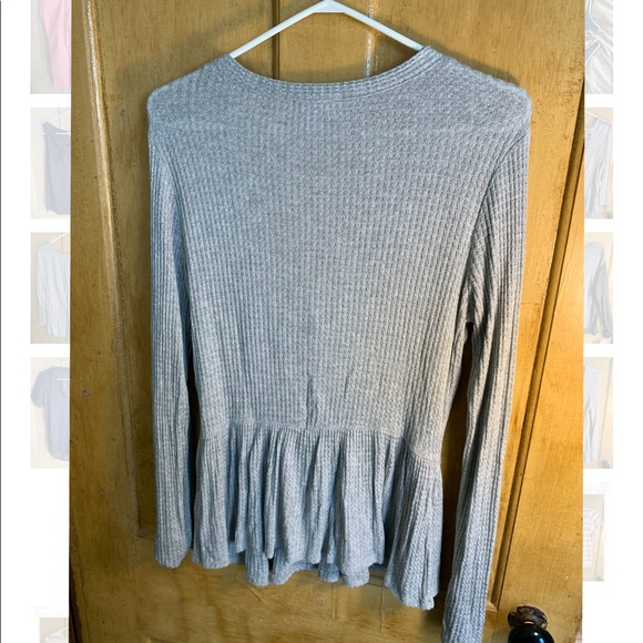 Waffle peplum shirt - Picture 2 of 2